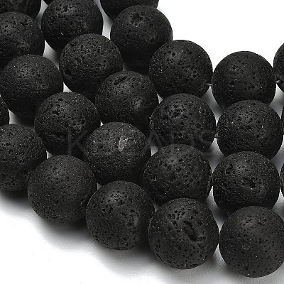 Natural Lava Rock Round Beads Strands G-M169-20mm-03-1