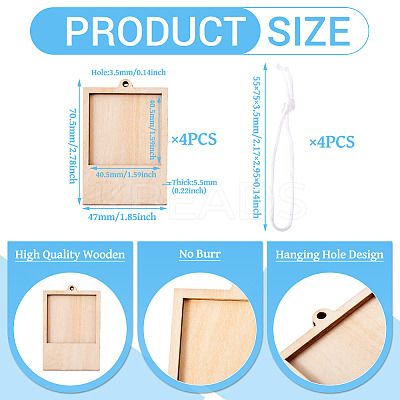 Wooden Mini Hanging Photo Frame for Children DIY-TA0012-93A-1