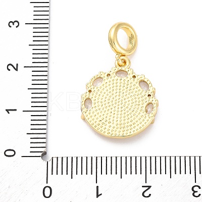 Brass Clear Cubic Zirconia European Dangle Pendants KK-D325-28G-04-1
