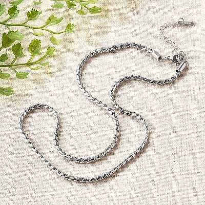 304 Stainless Steel Rope Chain Necklaces for Women NJEW-Q026-02P-1