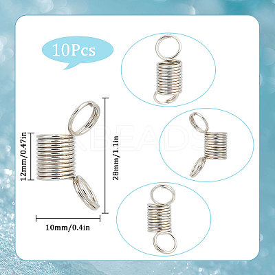 10Pcs 201 Stainless Steel Mini Spring Bead Clamps for Beading Jewelry Making TOOL-SC0001-49-1