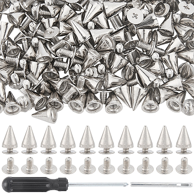 100 Bags Alloy Spiked Cone Rivets for Bag Decoration FIND-CL0002-06P-1