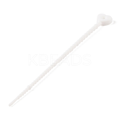 Heart Shape Silicone Cable Zip Ties AJEW-C034-02G-1