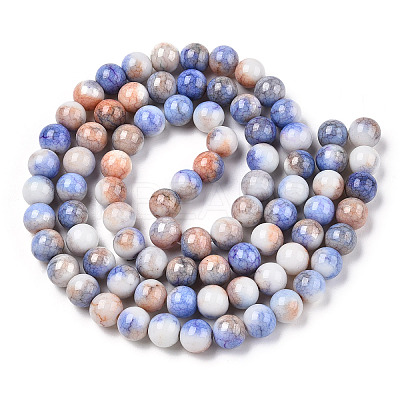 Ombre Effect Dyed Crackle Glass Round Beads Strands GLAA-T031-10mm-01B-1