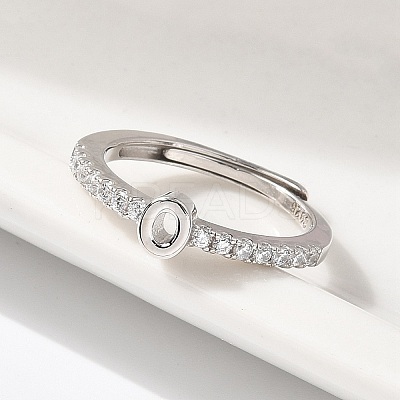 S925 Sterling Silver Adjustable Letter Rings for Women RJEW-M068-01P-O-1