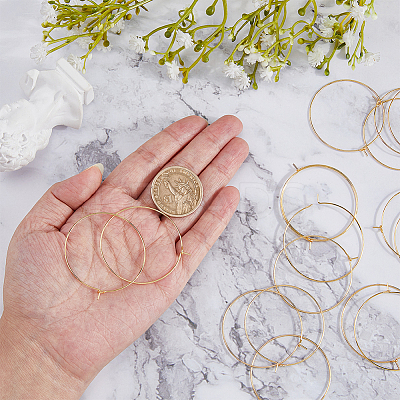 40Pcs Brass Hoop Earrings Findings KK-DC0001-11-1