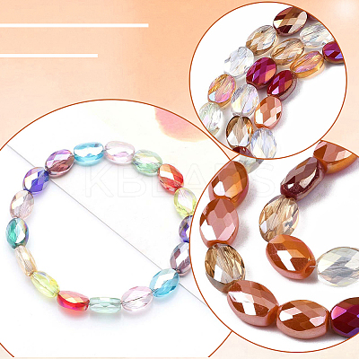 3 Strands Electroplate Glass Beads Strands EGLA-PA0001-25C-1