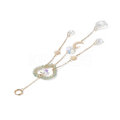 Glass Teardrop & Star Window Hanging Suncatchers HJEW-JM00905-04-1