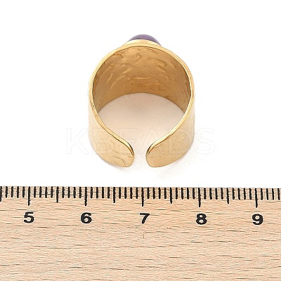 304 Stainless Steel Wide Band Open Cuff Rings RJEW-Z078-14G-1