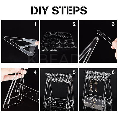 Coat Hanger Removable Acrylic Earring Displays EDIS-WH0012-08-1