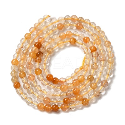 Natural Yellow Hematoid Quartz/Golden Healer Quartz Beads Strands G-B090-A09-02-1