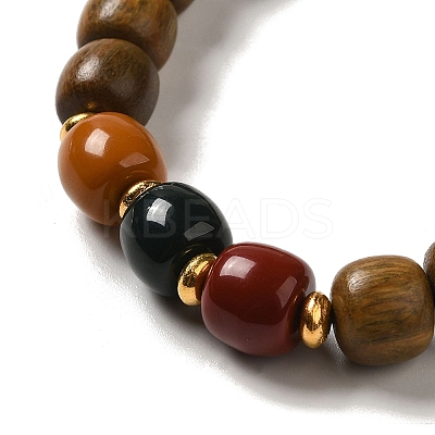 Wood Bead Bracelets BJEW-B080-27A-1