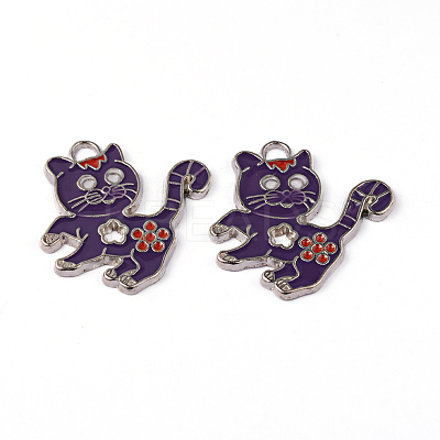 Alloy Enamel Kitten Pendants LS-ENAM-P033-3-1
