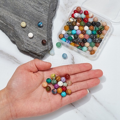100Pcs Natural & Synthetic Gemstone Beads G-YW0001-11-1