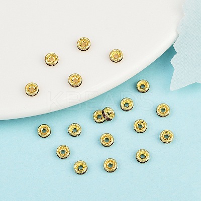 Brass Grade A Rhinestone Spacer Beads RSB034NF-16G-1
