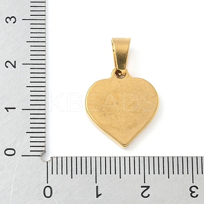 304 Stainless Steel Heart Pendants STAS-R162-01G-04-1