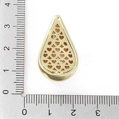 Rack Plating Brass Micro Pave Clear Cubic Zirconia Pendants KK-H474-18G-09-1