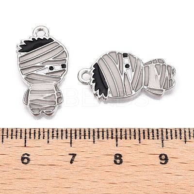 Halloween Theme Rack Plating Luminous Alloy Enamel Pendants ENAM-N056-228P-1