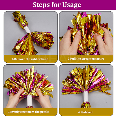 Plastic Cheerleading Pom Poms Cheerleading Hand Flowers AJEW-WH20010-90C-1