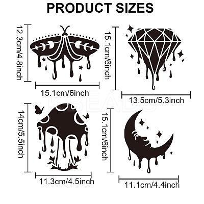 1Pc Melting Theme PET Hollow Out Drawing Painting Stencils DIY-MA0003-95A-04-1