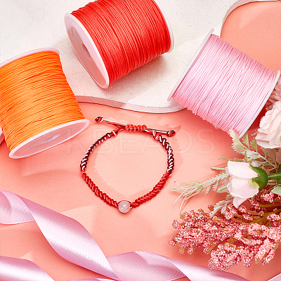6 Rolls 6 Colors Braided Nylon Thread NWIR-PH0002-07B-1