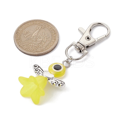 Acrylic & Resin Evil Eye Angel Pendant Decorations HJEW-JM01520-01-1