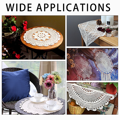 Cotton Braided Hollow Flower Placemats AJEW-WH0368-06-1
