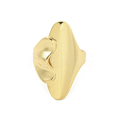 Rack Plated Brass Heart & Oval Open Cuff Ring for Women RJEW-Z039-11G-1