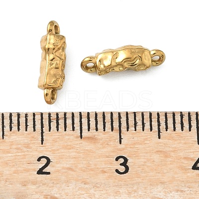 304 Stainless Steel Textured Rectangle Links Connector Charms STAS-D211-01B-G-1