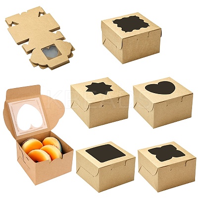 30Pcs 5 Styles Paper Bakery Boxes CON-CJ0001-30-1