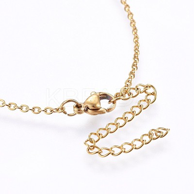 Brass Micro Pave Cubic Zirconia Initial Pendant Necklaces NJEW-H486-30G-F-1