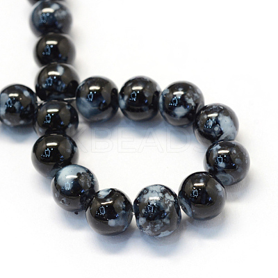 Baking Paint Glass Round Bead Strands DGLA-Q019-6mm-73-1