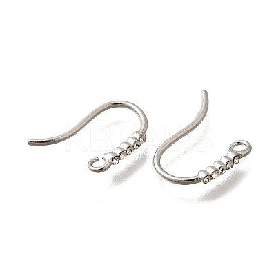 304 Stainless Steel Rhinestone Earring Hooks STAS-D310-01P-02-1