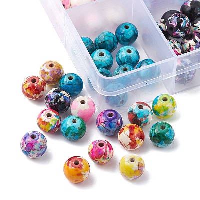 100Pcs 10 Colors Synthetic Turquoise Dyed Beads G-FS0005-71-1