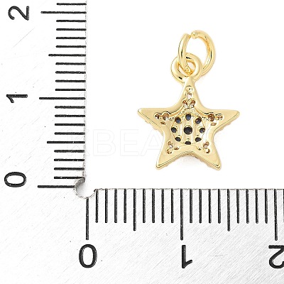 Brass Micro Pave Cubic Zirconia Charms KK-U056-41G-1