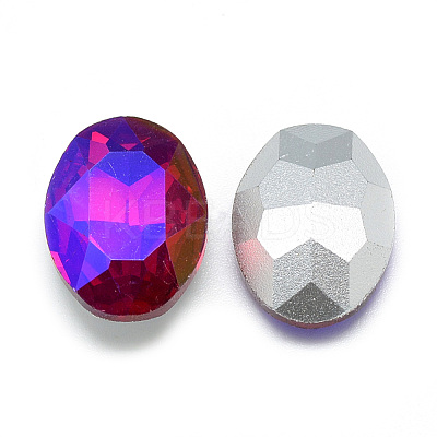 Pointed Back Glass Rhinestone Cabochons RGLA-T018-10x14mm-03-1