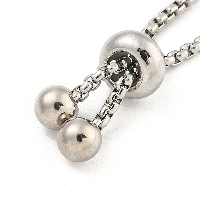 Non-Tarnish Adjustable 304 Stainless Steel Box Chain Slider Bracelet Making MAK-L038-001P-02-1