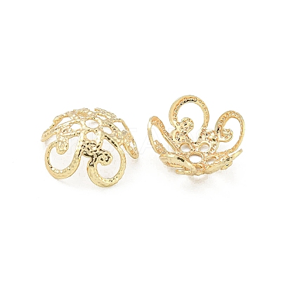 Rack Plating Brass Bead Caps FIND-T071-13G-02-1