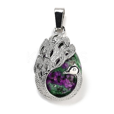 Natural Ruby in Zoisite Teardrop Pendants G-G112-03P-10-1