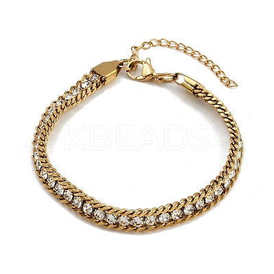 304 Stainless Steel Curb Chain Bracelets for Women BJEW-Z143-21G-1