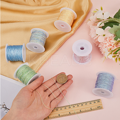 6 Rolls 6 Colors 9-Ply Polyester Metallic Thread OCOR-SC0001-06C-1