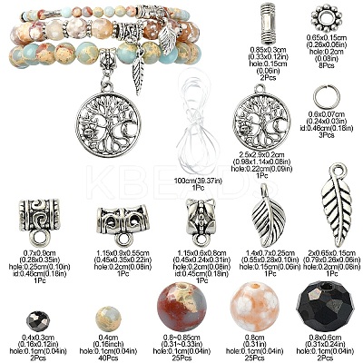 DIY Natural Crazy Agate & Fire Crackle Agate Stretch Bracelet Making Kit DIY-YW0008-49-1