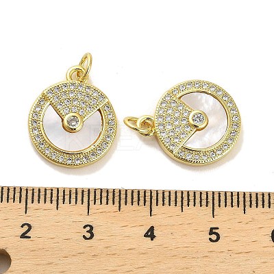 Brass Micro Pave Clear Cubic Zirconia Pendants KK-K365-02D-G-1
