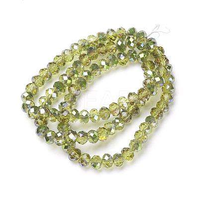 Electroplate Transparent Glass Beads Strands EGLA-A034-T3mm-S17-1