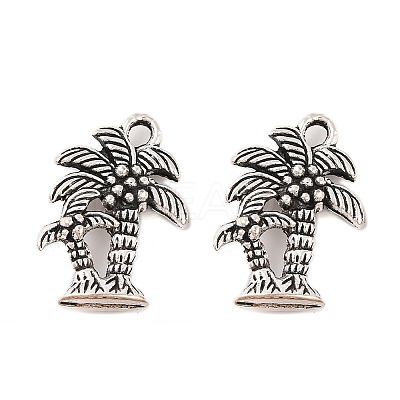 Coconut Tree Tibetan Style Alloy Pendants PALLOY-AD1515-AS-1