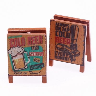 Dollhouse Miniature Wooden Sign with Vintage Chalkboard Decoration PW-WG72554-01-1