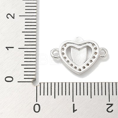 Rack Plating Brass Micro Pave Clear Cubic Zirconia Religion Heart Virgin Mary Connector Charms KK-L224-099P-04-1