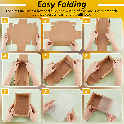 Rectangle Kraft Paper Drawer Boxes LS-CON-WH0089-119B-1