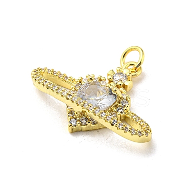 Brass Micro Pave Cubic Zirconia Pendants FIND-Z023-11G-1