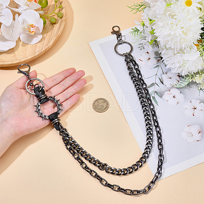 1Pc Alloy Double Layer Chain Belts for Pants AJEW-GF0011-93B-1